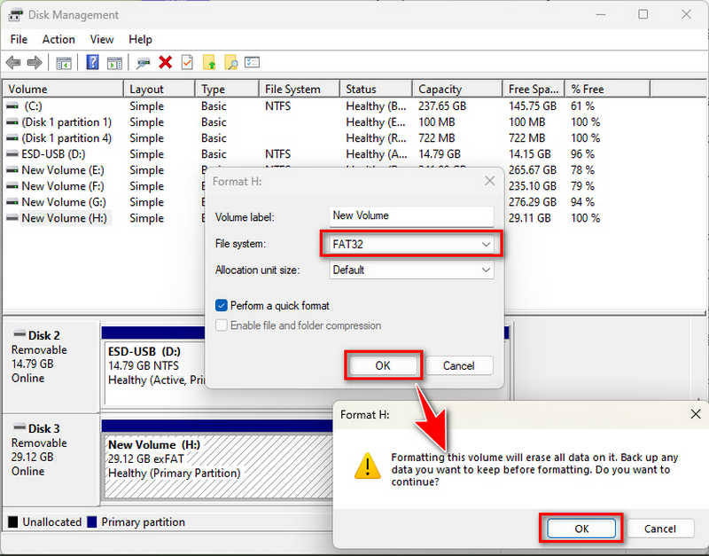 start formatting 32gb sd card to fat32