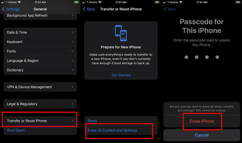 factory reset iphone to turn off screen time