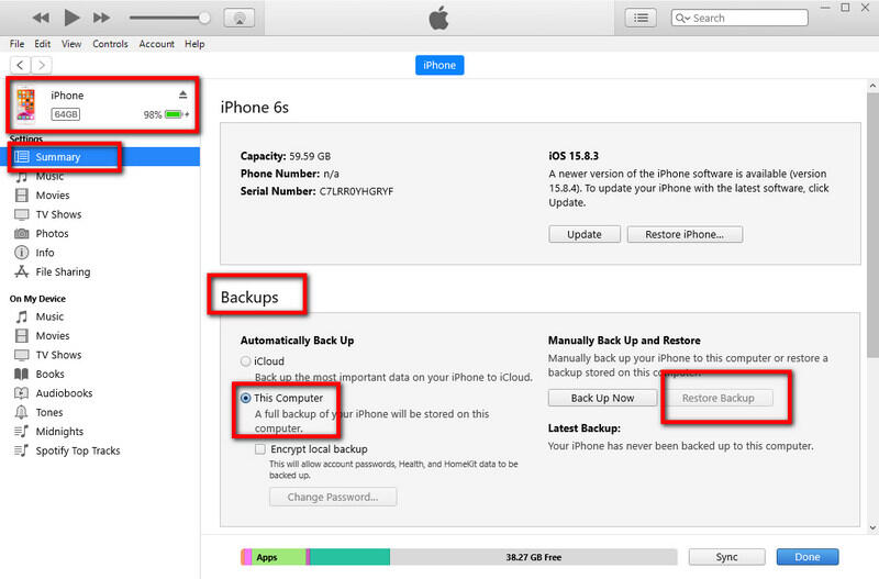 restore iphone contacts from itunes backup