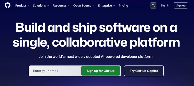 sign up github