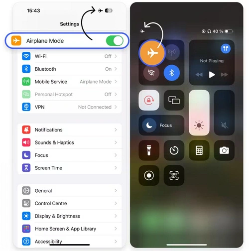 turn off airplane mode