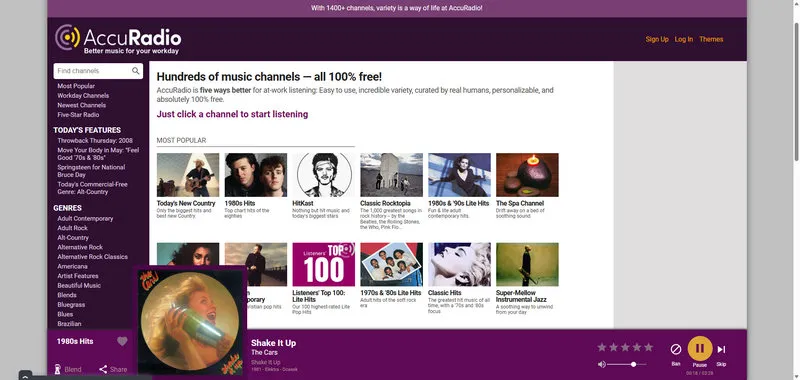 Unblocked Music Sites for School: accuradio