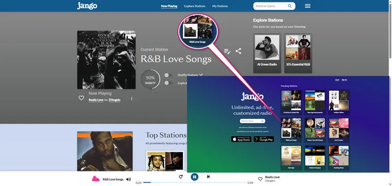 Unblocked Music Sites for School: jango