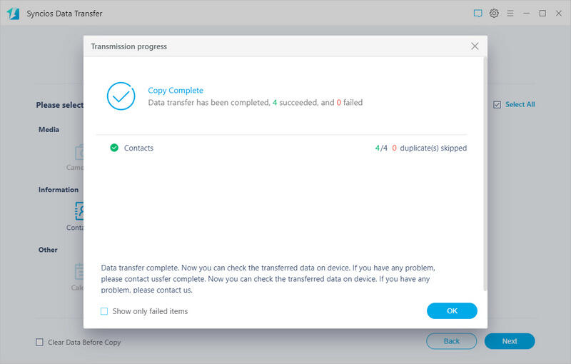 successfully transfer contacts from iphone to iphone