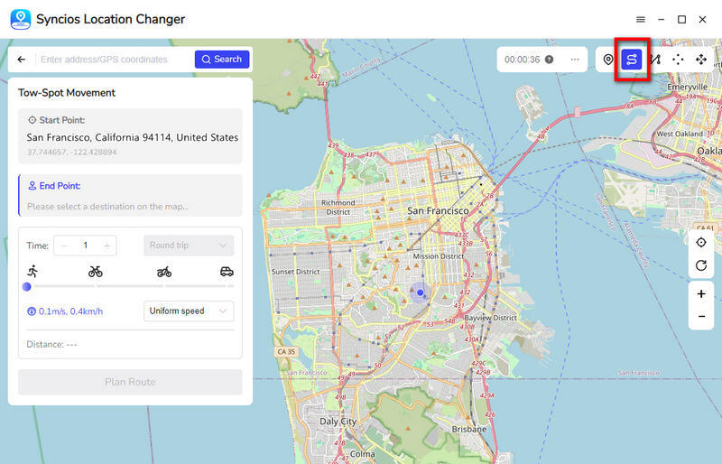 select two-spot mode