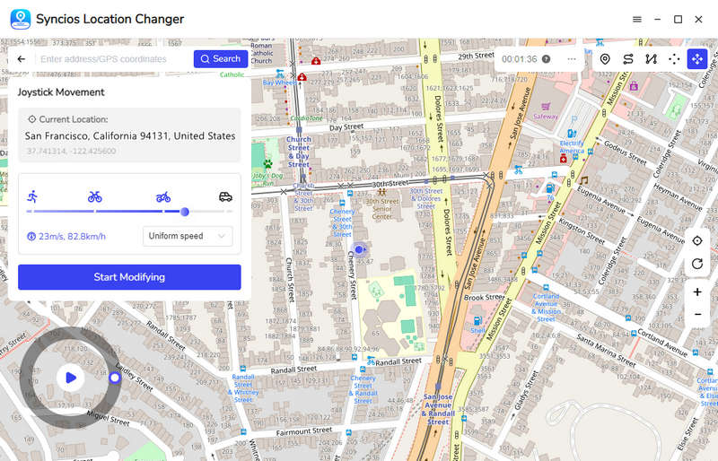 start joystick movement
