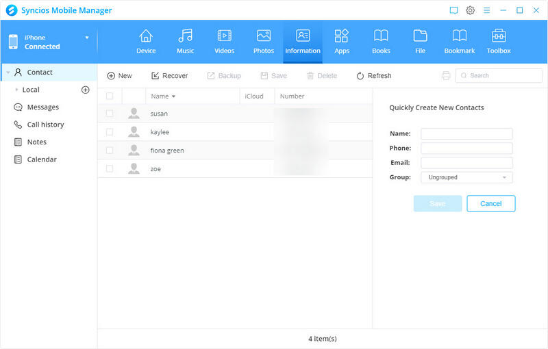 load iphone contacts