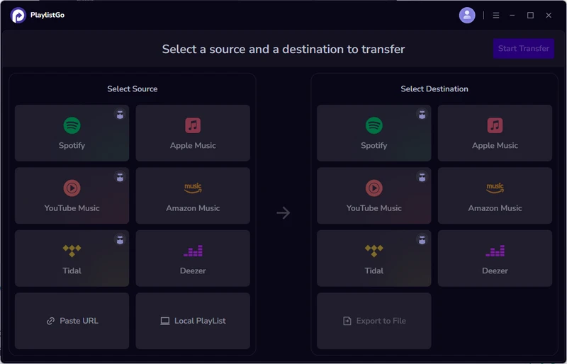 choose source platform