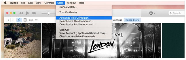 authorize computer in itunes