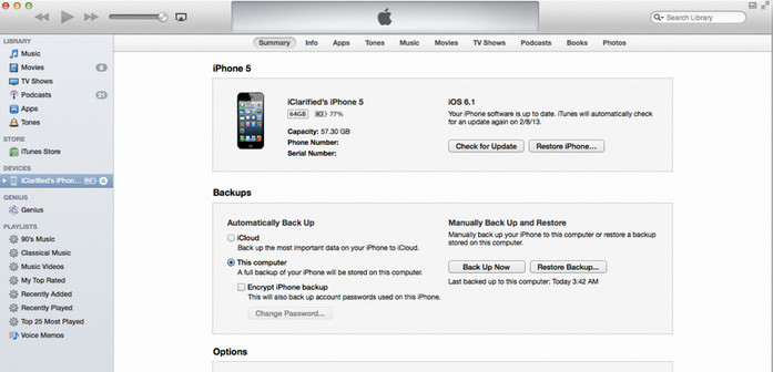backup iphone on mac using iTunes