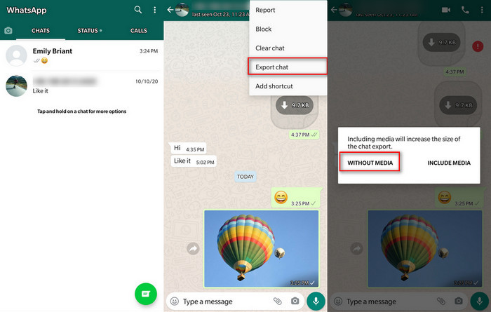 export a group of Samsung whatsapp