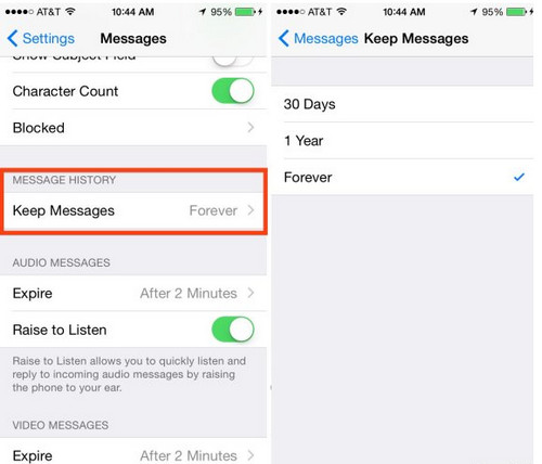 iphone messages setting
