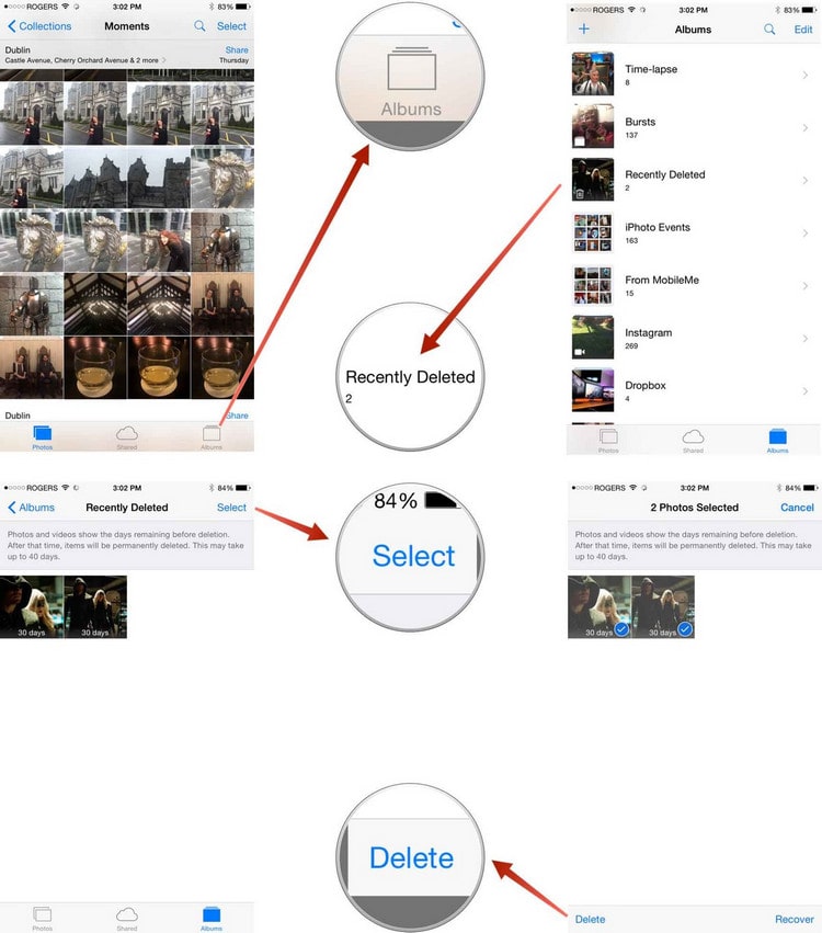 delete photos on iPad