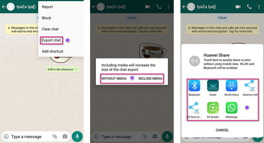 export whatsapp messages to iPhone 12