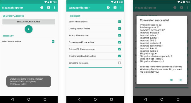 transfer WhatsApp conversations to Huawei P30 using Wazzap Migrator