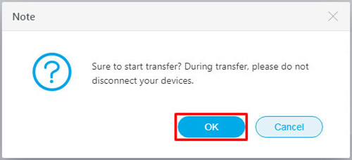 confirm to transfer from samsung to huawei p30 directly