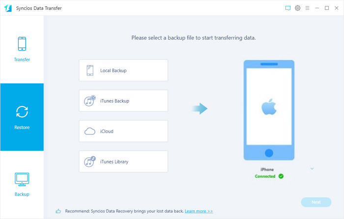 recover data from iTunes