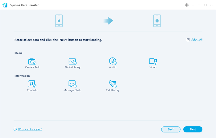 select contents from iPhone to HUAWEI P40 phone