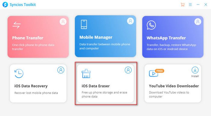 Choose iOS Data Eraser in Toolkit