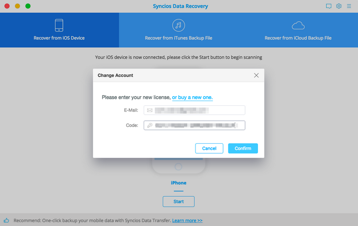 register syncios data recovery mac version