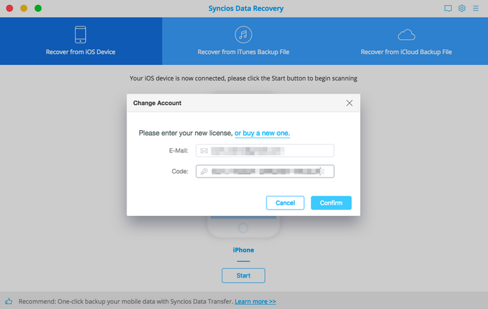 syncios data recovery license