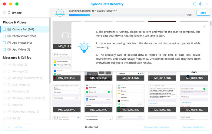 syncios data recovery whats app