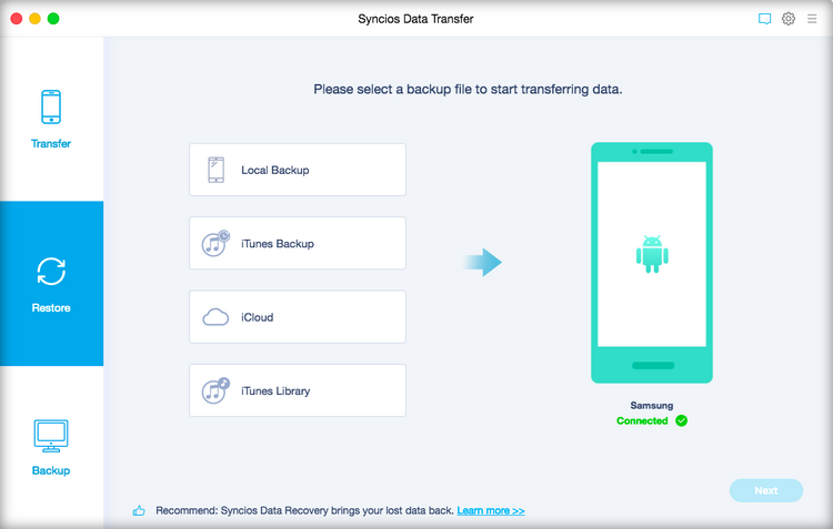 restore itunes and icloud data to mobile phone