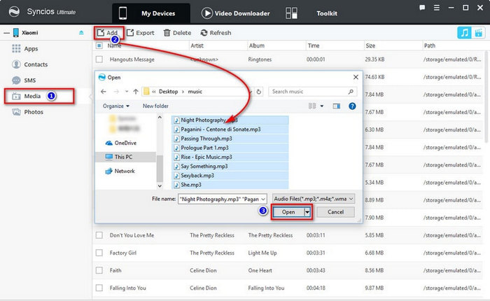 import music from computer to Xiaomi Mi 10