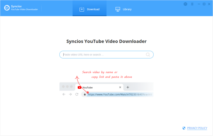 youtube downloader main interface