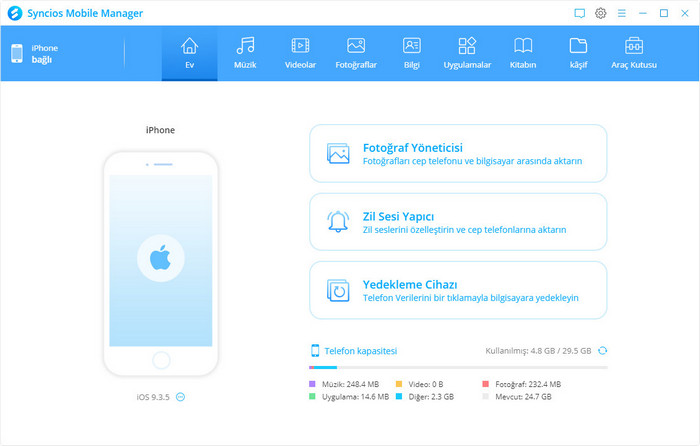 Syncios iOS and Android Manager Homepage